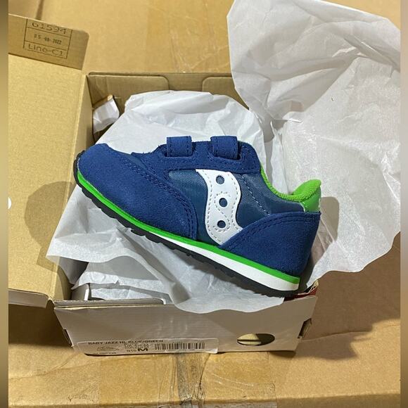 SAUCONY Baby Jazz Double Strap kids Sneakers size 4 NEW IN BOX $48 nwt boy girl - Picture 1 of 8